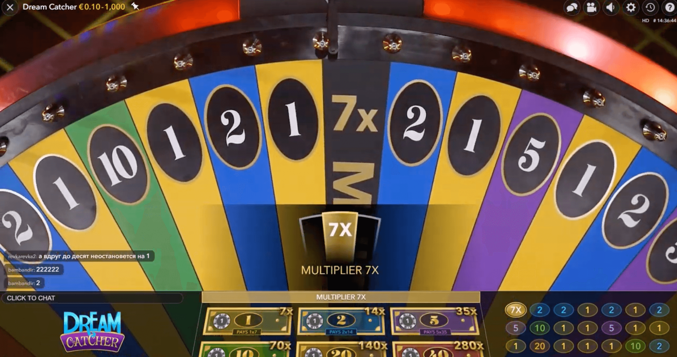 Tỷ lệ cược và khoản thanh toán trực tiếp của Dream Catcher image